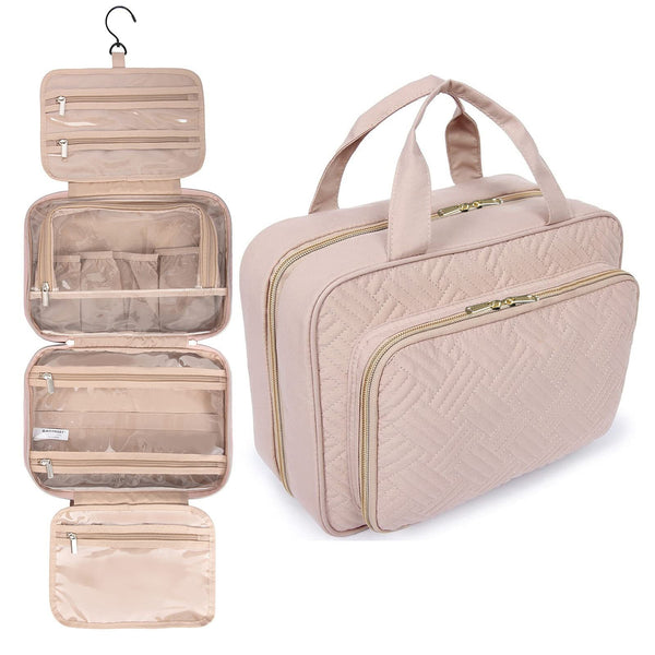 Hanging Toiletry Bag Makeup Bag Travel Organizer Set - Pink