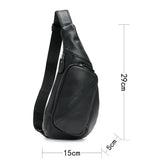 Light Brown Mens Leather Sling Backpack - Casual Crossbody Chest Bag