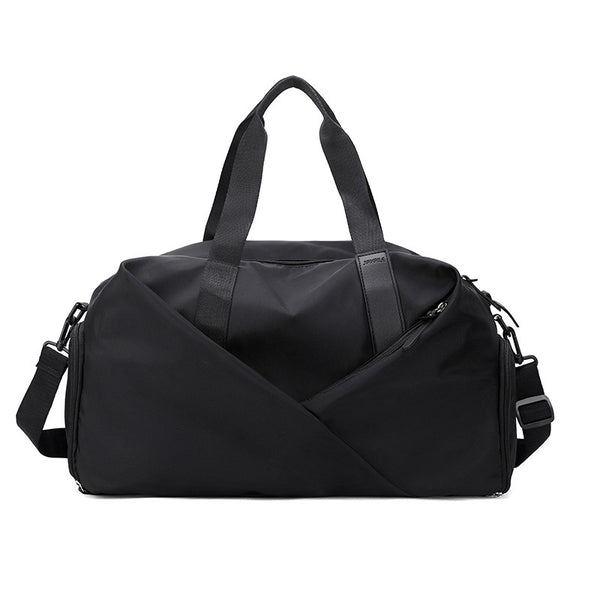 Stylish Gym Travel Bag with Shoe Compartment, Lightweight and Durable Design - Black