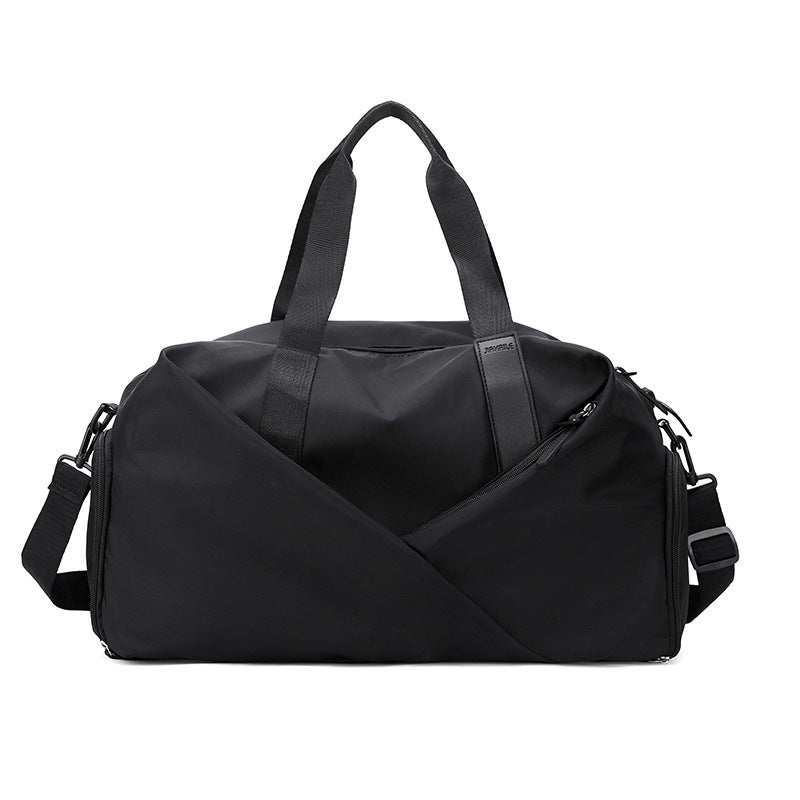 Stylish Gym Travel Bag with Shoe Compartment, Lightweight and Durable Design - Black