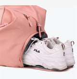 Stylish Gym Travel Bag with Shoe Compartment, Lightweight and Durable Design - Black