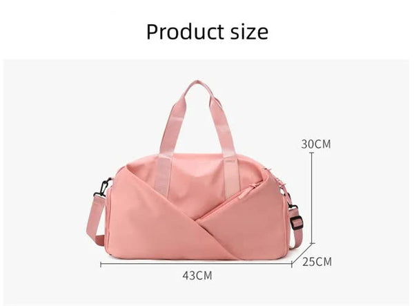 Stylish Gym Travel Bag with Shoe Compartment, Lightweight and Durable Design - Grey