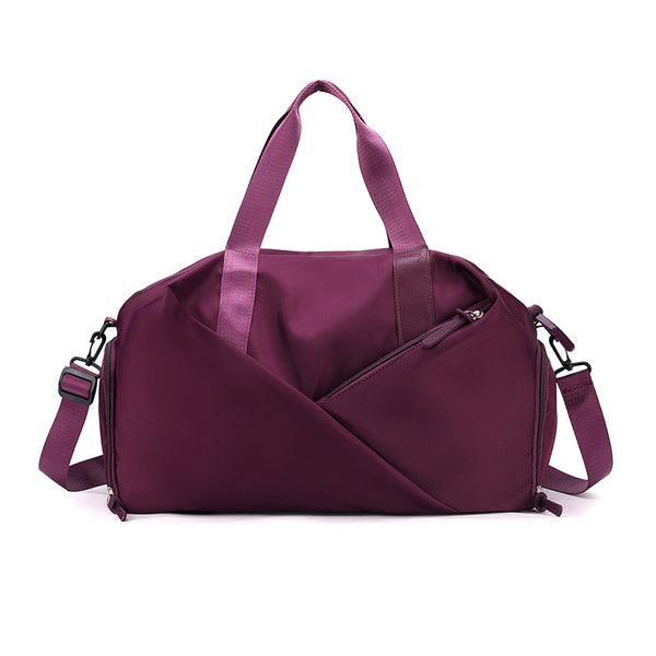 Stylish Gym Travel Bag with Shoe Compartment, Lightweight and Durable Design - Dark Purple