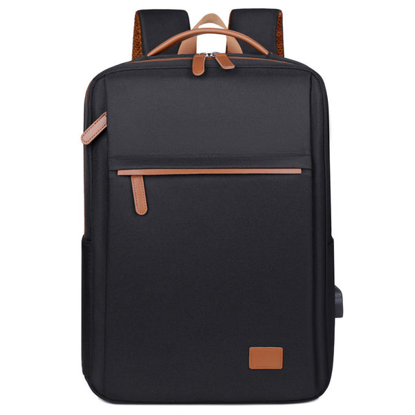 Minimalist USB Charging Laptop Backpack - Black