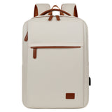 Minimalist USB Charging Laptop Backpack - Beige