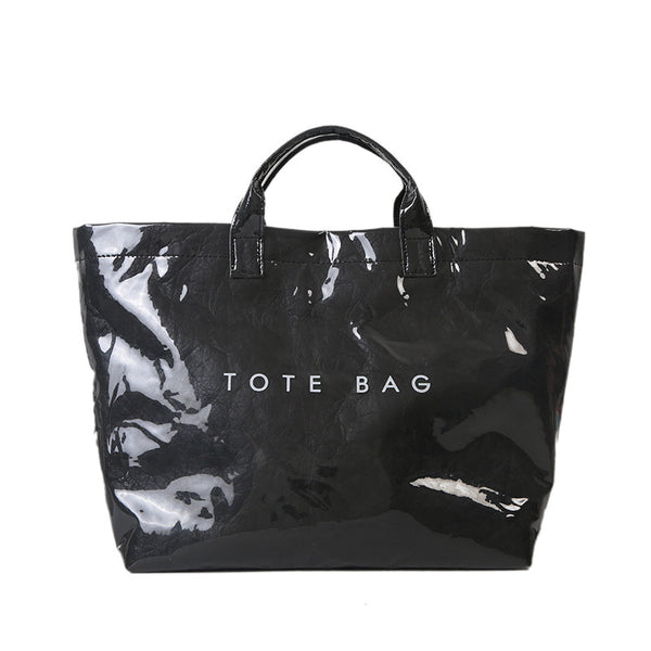 Trendy Waterproof Tote Bag - Black