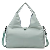 Light Green Oxford Fabric Women's Shoulder Bag, Large Capacity Yoga & Gym Bag