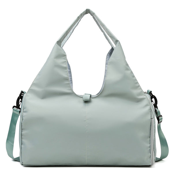 Light Green Oxford Fabric Women's Shoulder Bag, Large Capacity Yoga & Gym Bag
