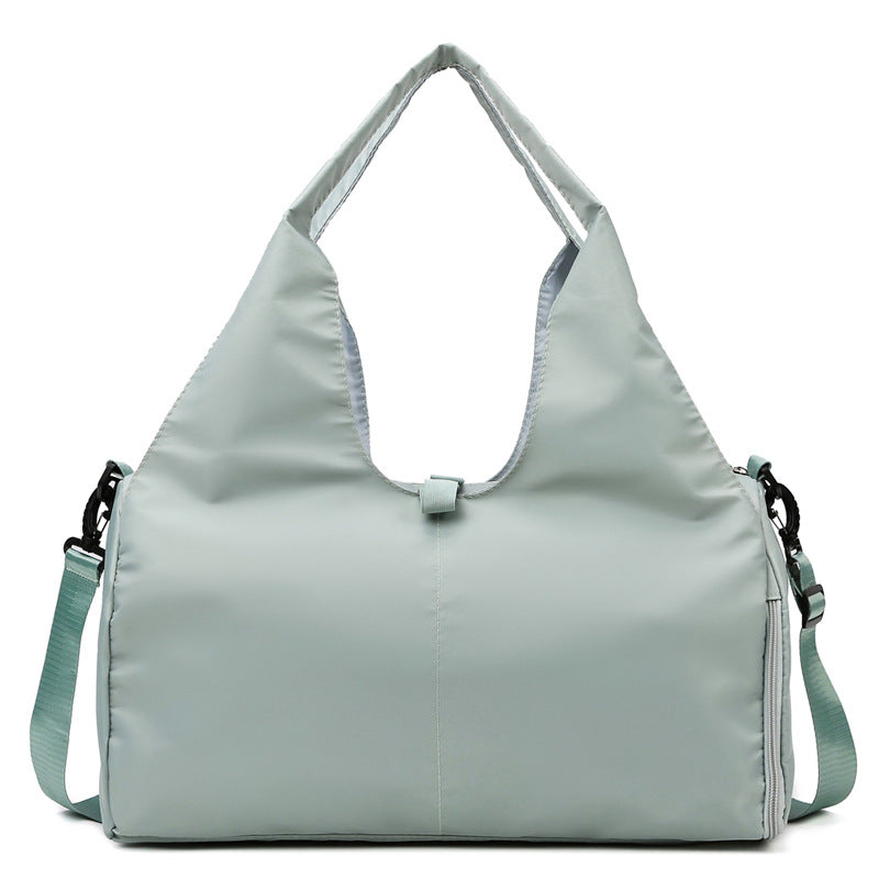 Light Green Oxford Fabric Women's Shoulder Bag, Large Capacity Yoga & Gym Bag