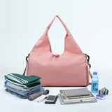 Light Green Oxford Fabric Women's Shoulder Bag, Large Capacity Yoga & Gym Bag