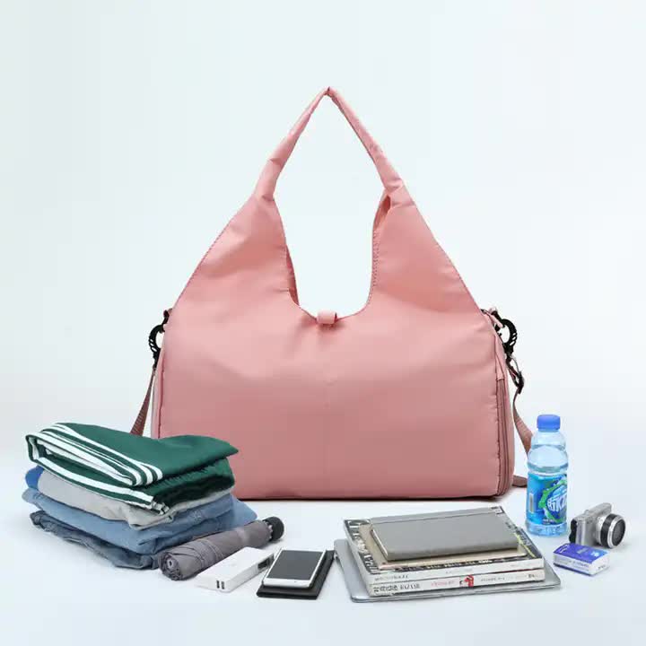 Light Green Oxford Fabric Women's Shoulder Bag, Large Capacity Yoga & Gym Bag