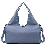Blue Oxford Fabric Women's Shoulder Bag, Large Capacity Yoga & Gym Bag