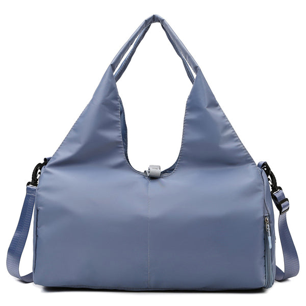 Blue Oxford Fabric Women's Shoulder Bag, Large Capacity Yoga & Gym Bag