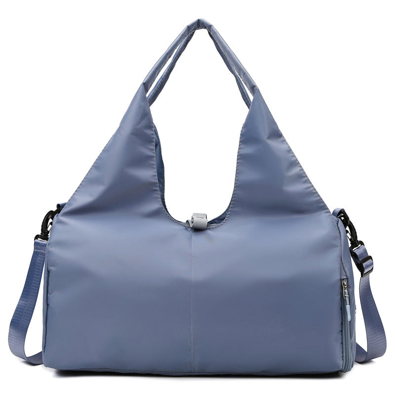 Blue Oxford Fabric Women's Shoulder Bag, Large Capacity Yoga & Gym Bag