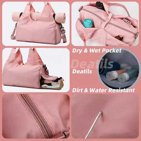 Blue Oxford Fabric Women's Shoulder Bag, Large Capacity Yoga & Gym Bag