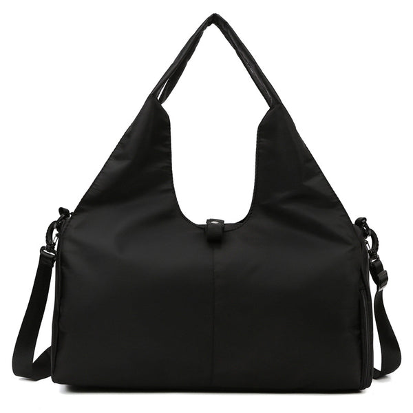 Black Oxford Fabric Women's Shoulder Bag, Large Capacity Yoga & Gym Bag