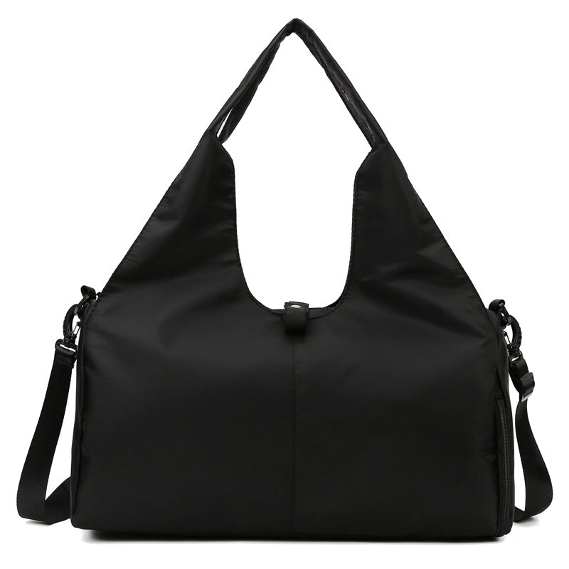 Black Oxford Fabric Women's Shoulder Bag, Large Capacity Yoga & Gym Bag