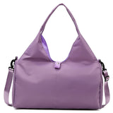 Purple Oxford Fabric Women's Shoulder Bag, Large Capacity Yoga & Gym Bag
