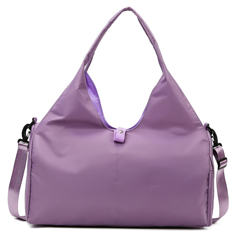 Purple Oxford Fabric Women's Shoulder Bag, Large Capacity Yoga & Gym Bag