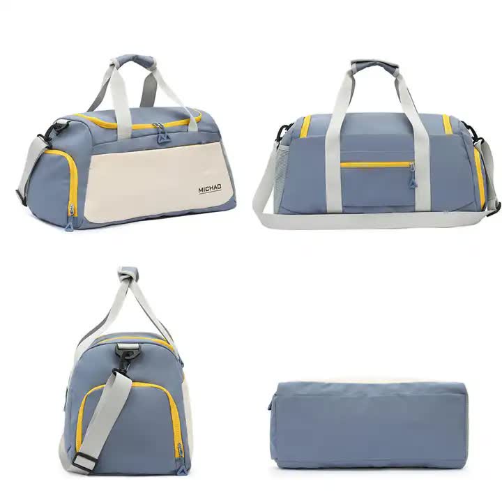 Large Capacity Gym Bag with Wet and Dry Separation – Blue