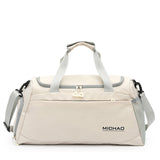 Large Capacity Gym Bag with Wet and Dry Separation – White