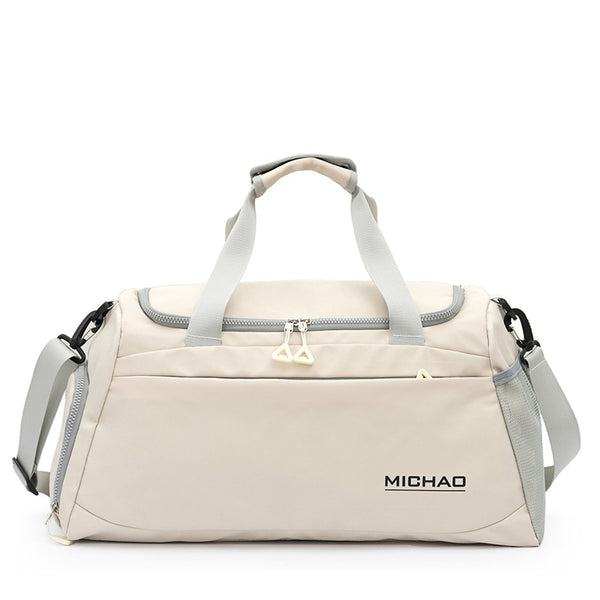 Large Capacity Gym Bag with Wet and Dry Separation – White