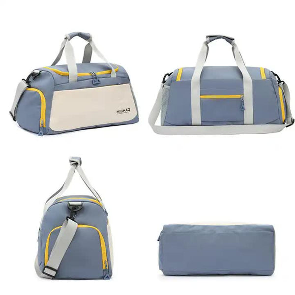Large Capacity Gym Bag with Wet and Dry Separation – White