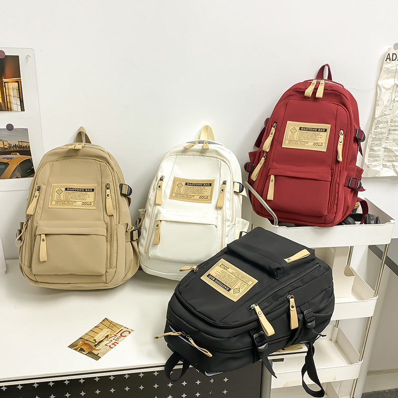Khaki Stylish and Simple Backpack