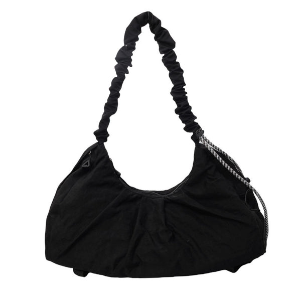 Black Lightweight Shoulder Bag - Compact Fitness Yoga Sports Bag