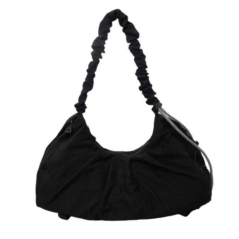 Black Lightweight Shoulder Bag - Compact Fitness Yoga Sports Bag