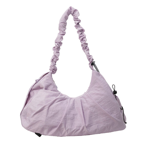 Purple Lightweight Shoulder Bag - Compact Fitness Yoga Sports Bag