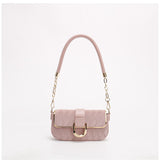 Pink Elegant Quilted Chain Shoulder Bag
