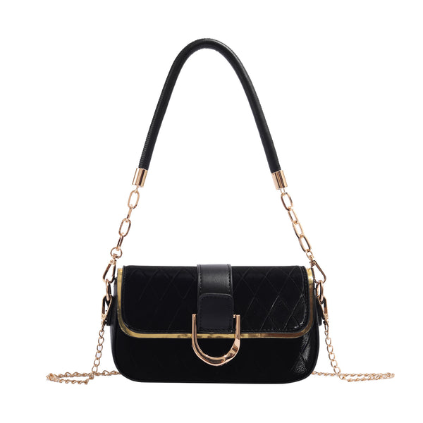 Black Elegant Quilted Chain Shoulder Bag