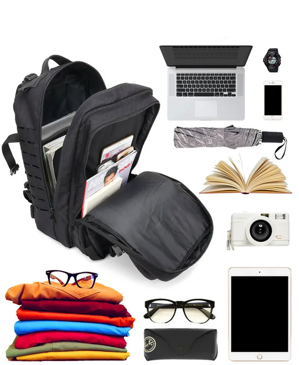 Black Outdoor sports backpack - Large capacity - Water-proof