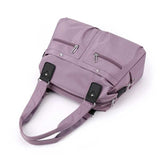 Large Capacity Nylon Tote Bag for Work and Commute | Multi-Pocket Shoulder Bag - Light Green