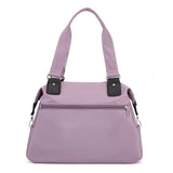 Large Capacity Nylon Tote Bag for Work and Commute | Multi-Pocket Shoulder Bag - Light Green