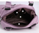 Large Capacity Nylon Tote Bag for Work and Commute | Multi-Pocket Shoulder Bag - Dark Blue