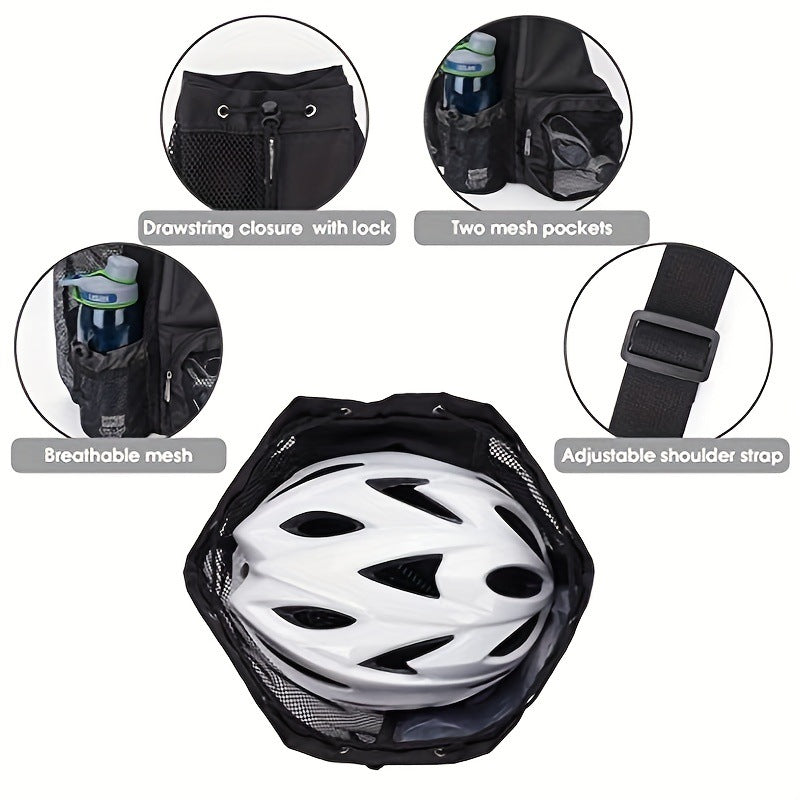 Green Mesh Drawstring Swim Backpack with Wet Pocket