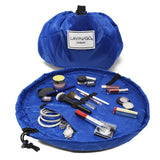 Portable Drawstring Cosmetic Storage Bag for Travel and Daily Use - Blue