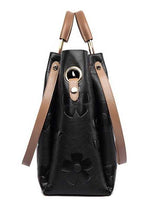 Brown Elegant Embossed PU Leather Bag - Large Capacity Handbag with Inner Pouch