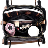 Dark Brown Elegant Embossed PU Leather Bag - Large Capacity Handbag with Inner Pouch