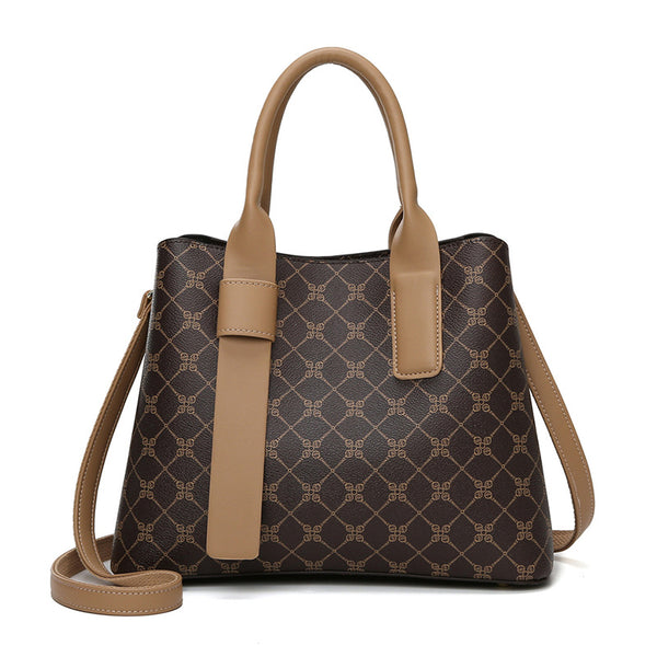 Brown Retro Handbag – Elegant Tote with Large Capacity
