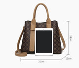 Off White And Blue Retro Handbag - Elegant Tote with Large Capacity