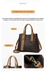 Off White And Brown Retro Handbag - Elegant Tote with Large Capacity