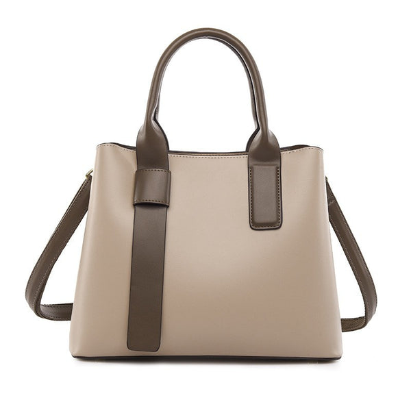 Light Brown And Brown Retro Handbag - Elegant Tote with Large Capacity