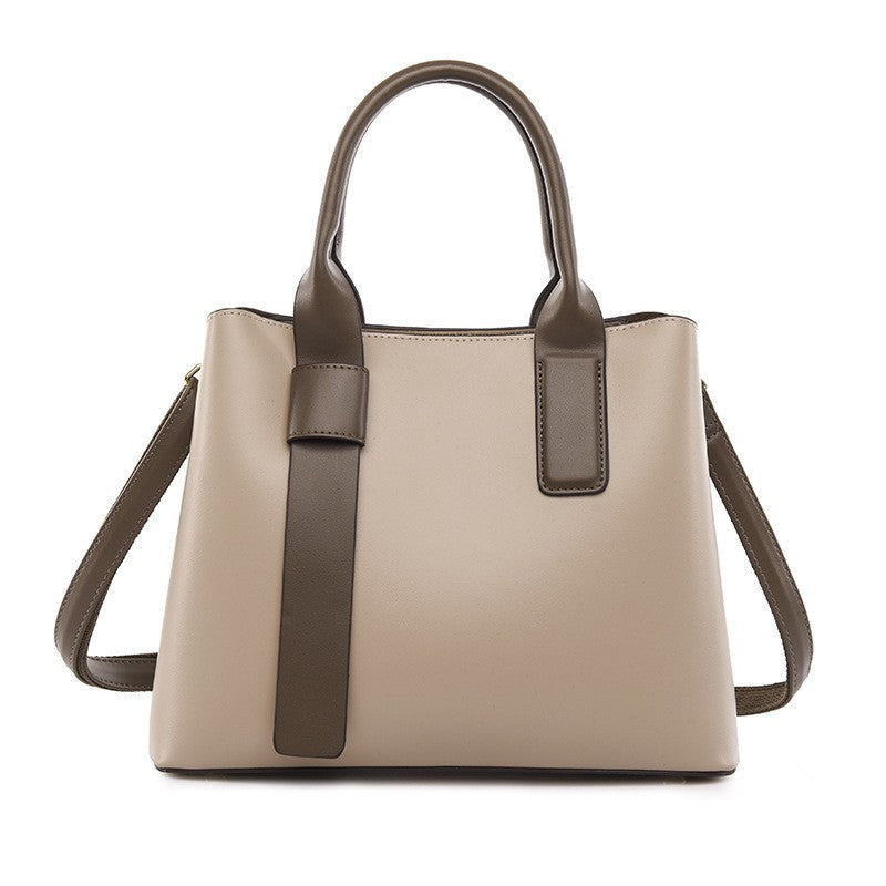 Light Brown And Brown Retro Handbag - Elegant Tote with Large Capacity