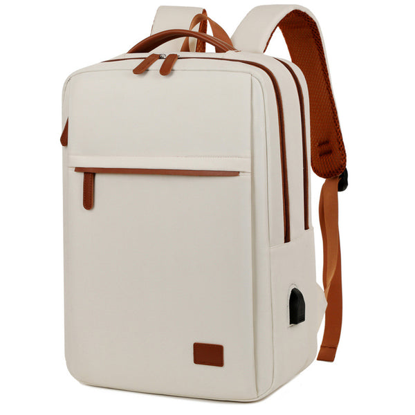 Waterproof Business Backpack - 31L Capacity, Stylish and Versatile - Off White