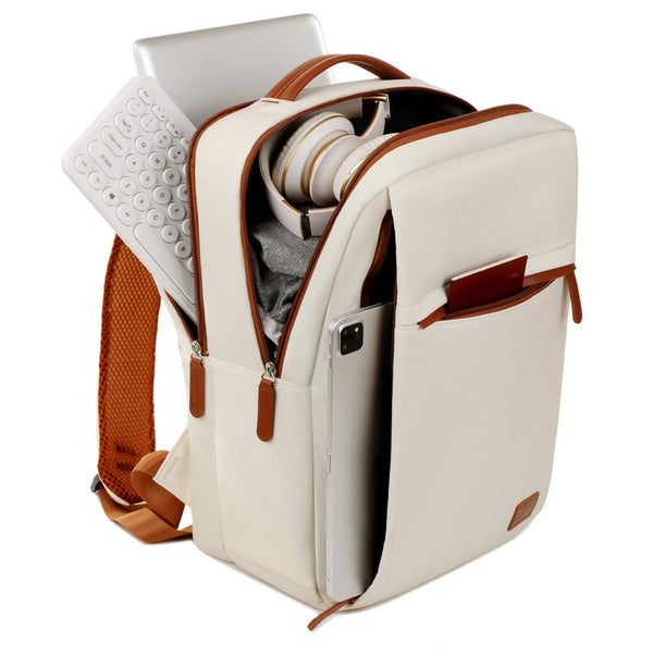 Waterproof Business Backpack - 31L Capacity, Stylish and Versatile - Off White