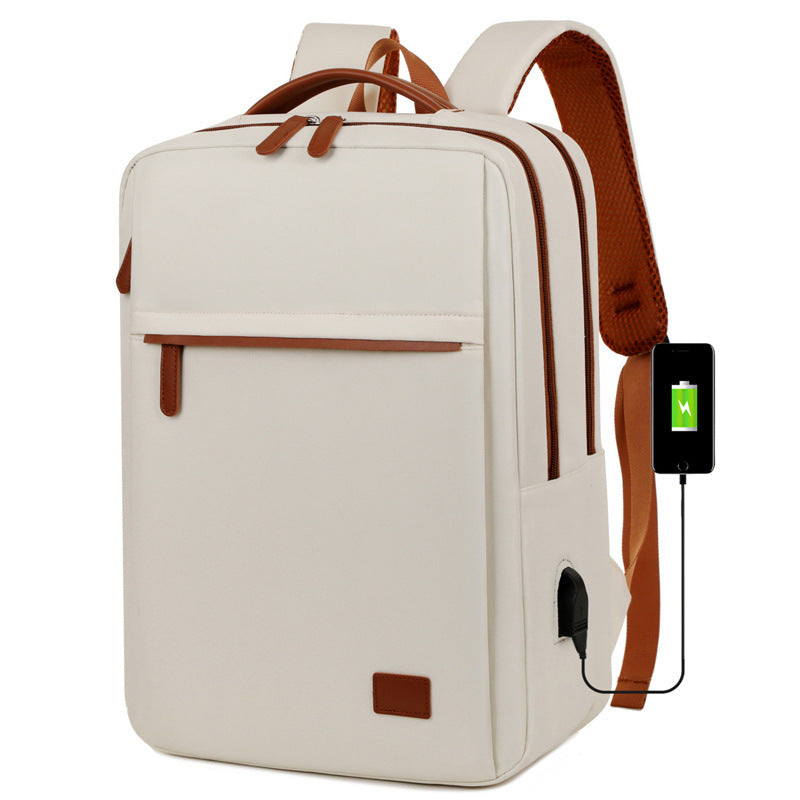 Waterproof Business Backpack - 31L Capacity, Stylish and Versatile - Off White