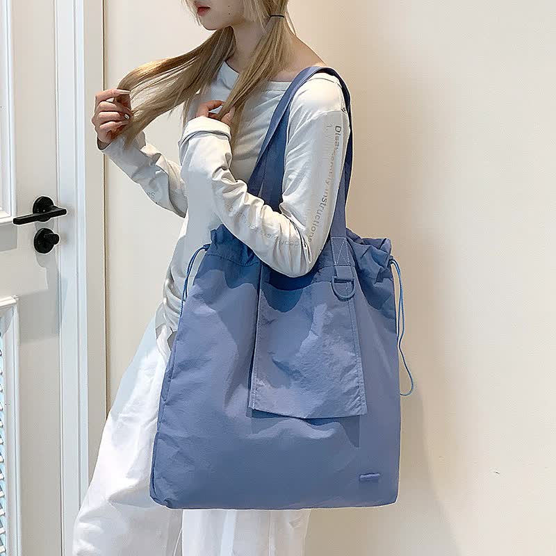 Large Capacity Tote Bag - Lightweight Single Shoulder Bag - Coffee